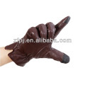 Smartphone touch screen leather glove with high quality sheepskin leather